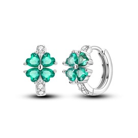 QIKAOLA 925 Silver Earrings for Women Colourful Hoop Earrings Small Earrings Huggie Earrings for Girls, Cubic Zirconia