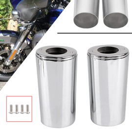 XMMT Aluminum Upper Fork Slider Covers Cowbells for Harley Touring Road King FLHR Street Glide FLHX Ultra Limited Heritage Softail Fat Boy 1997-2013