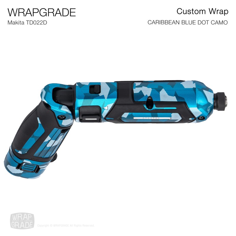 WRAPGRADE Custom Wrap for Makita TD022D (Caribbean Blue Dot Camo)