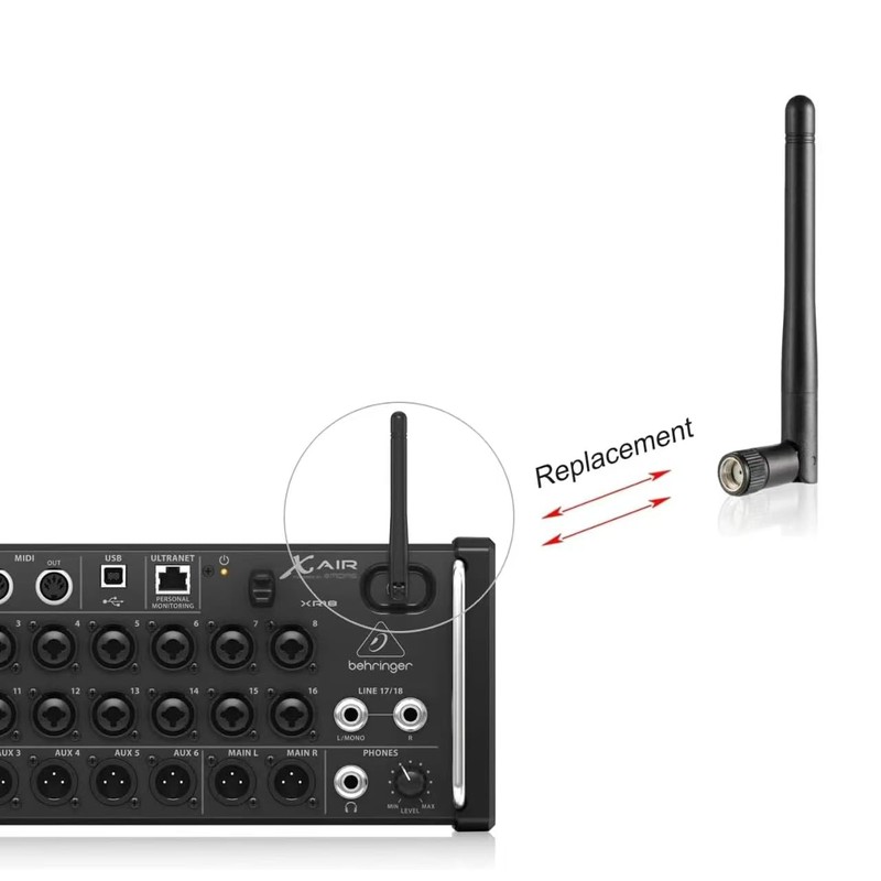 WiFi Antenna for Behringer XAir XR18, XR16, XR12 Digital Mixer