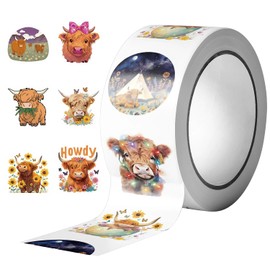 500 Pcs Highland Cow Sticker Set Vinyl Waterproof Cute Funny Aesthetic Stickers for Laptop Skateboard Scrapbook Computer Water Bottle Luggage Helmet Bike Car