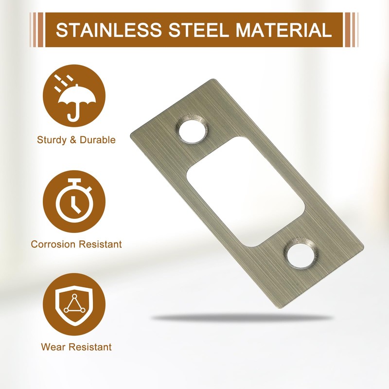 sourcing map 4 Sets Door Strike Plate, 57mm x 25.5mm