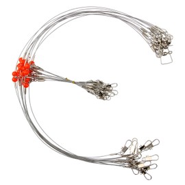 Fishing Wire Leader Rig Stainless Steel Fishing Leader Rigs Tackle Fishing Swivel Snaps Beads 12pcs High-Strength Saltwater Fishing Wire Leader Tackle Leader Rigging 1 Arm / 2 Arms