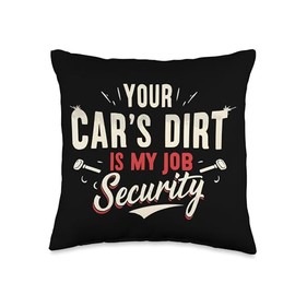 Auto Detailer Vehicle Car Detailer Auto Detailing Throw Pillow