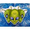 UFO Themed Alien 3 Headed Green Alien Christmas Ornament (A92)