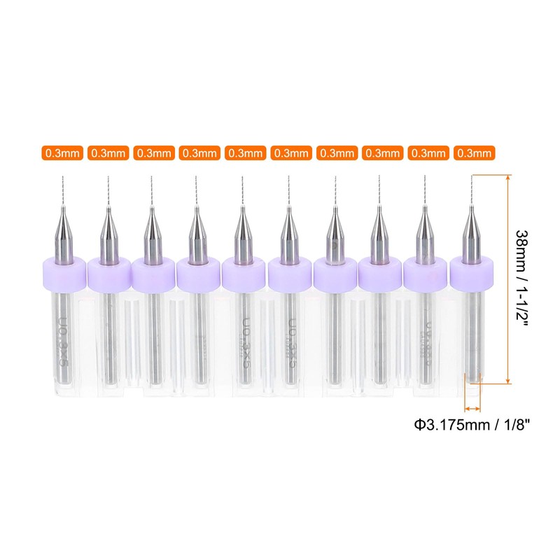 sourcing map 2 Set (20pcs) PCB Drill Bit Set 1/8"