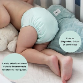 Nap Baby Pañales Ecológicos para Bebé - Pañales de Tela Lavables Reutilizables - Estampados Modernos - niño, niña, unisex - Set de 6 pañales Niña