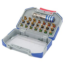 Tivoly 11521572003 Set of 22 Torsion Tin Screwdriver Bits, Contains 3 Pz, 3ph, 7tx, 4hex, 4fe, 1 Bit Holder