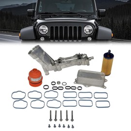 926-959 Aluminum Replacement Engine Oil Filter Housing with Oil Cooler And Filter Assembly for Chrysler Dodge Jeep Mopar 2011-2017 3.6L OE # 5184294AC 68105583AF 5184294AC