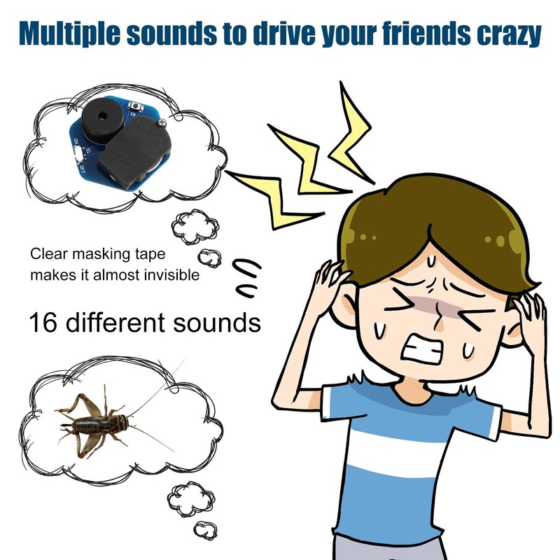 Cricket Noise Maker Prank, Hexagonal Geometric Prank Device with 16
