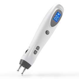Electronic Acupuncture Pen Cordless Meridian Pen Find Acupoints Automatically with Different Acupuncture Heads (White - Dual Probes)