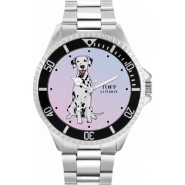 Toff London Mens Black and White Dalmatian Dog Watch