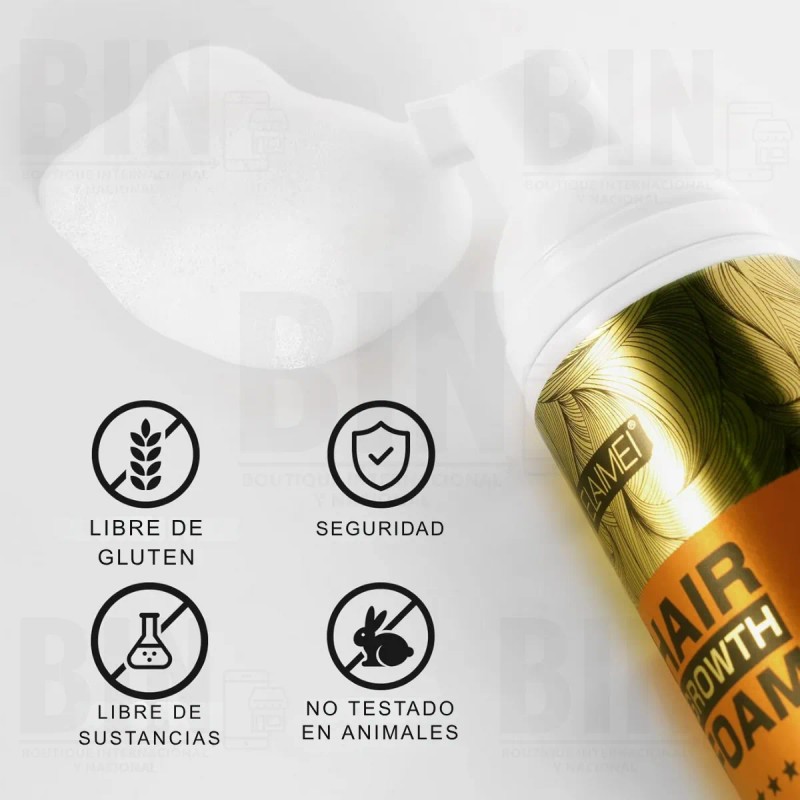 Espuma Con Biotina Crecimiento Barba Cuero Cabelludo Kit 2pz