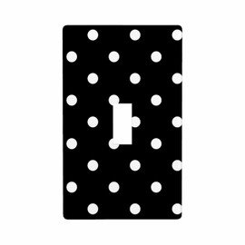 Moslion Black White Polka Dots Single Toggle Wall Plate Vintage Spots Light Switch Outlet Cover Plug Decor Home Office Living Room