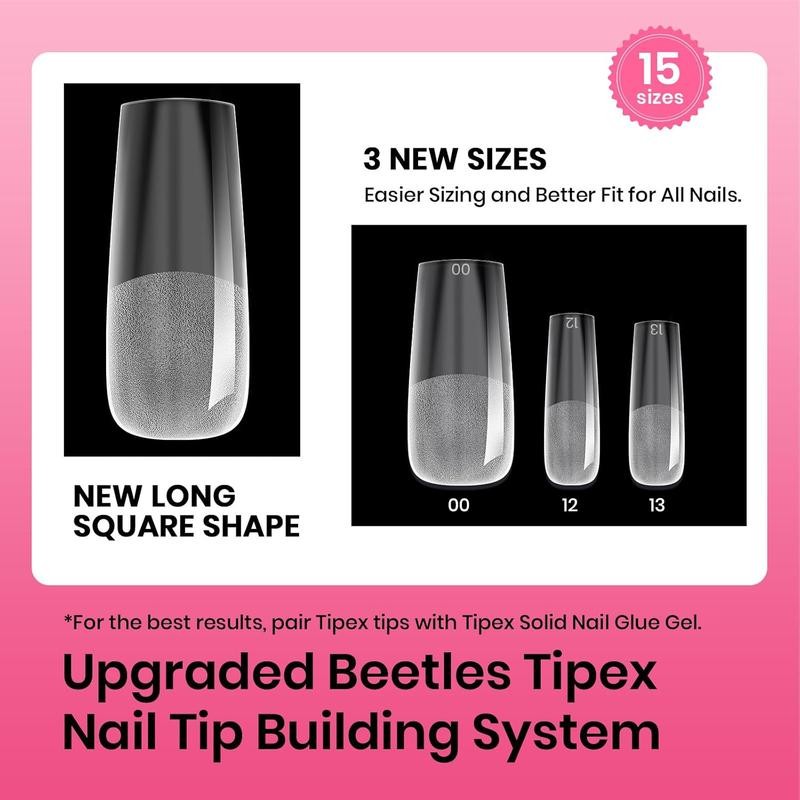 Beetles Tipex Instant Apex Nail Extension Tips Kit Almond/Coffin/Square/Oval/Stiletto/Squaoval Shape