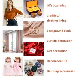 NIANTONG 2 m x 150 cm Satin Fabric Silk Fabric Sold by the Metre DIY Sewing Dressmaking Craft Wedding Dress Decoration Pyjamas Shirt Material Drape Silky Dance Clothing (Colour: White)