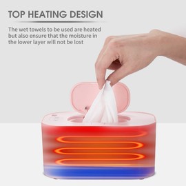 Feiniao Calentador de Toallitas Húmedas, 3 Modos de Temperatura, Calentador de Toallitas para Pañales 10w, Temperatura Constante, Dispensador de Calentadores de Toallitas Húmedas Portátil para Viajes