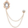 PATIKIL Gem Hanging Chain Brooch Pins, Rhinestone Men's Gem Brooch