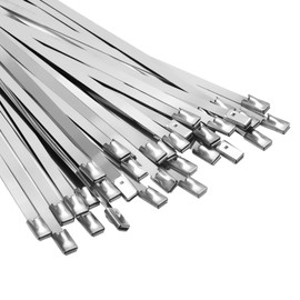 APIELE Metal Zip Ties Stainless Steel 11.8-inch UV Resistant Zip Ties, Multi-Purpose Self-Locking Zip Ties(100 PCS)
