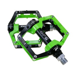 Black Green 528 shanmashi Mountain Bike MTB Pedals Aluminium Bicycle BMX Flat Pedal with Removable Non-Slip Studs 9/16
