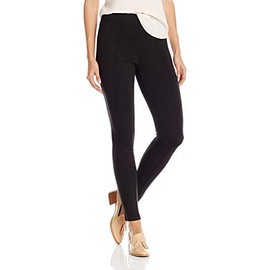 No nonsense womens Ponte Knit Pintuck Leggings, Black, Large US