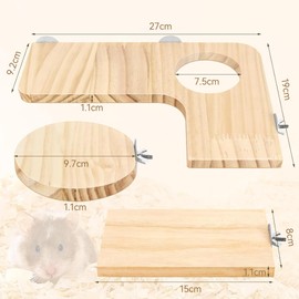 Gwezmxs Wooden Hamster Accessories Set of 5 for Small Animal Platform Cage, DIY Decor