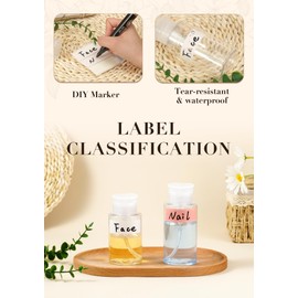 2 Pack Push Down Pump Dispenser, Empty Pump Bottle Dispenser with DlY Lables for Nail Polish, Makeup Remover, Alcohol, Facial Toner 3.38oz/100ML