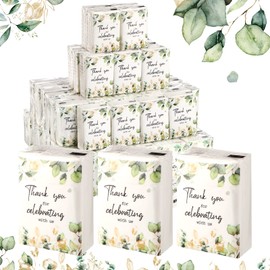 100 Pcs Wedding Facial Tissues Welcome Bags Mini Pocket Tissues Travel Size Wedding Favors for Guests 3 Ply Thank You for Celebrating with Us Celebration Graduation (Eucalyptus)