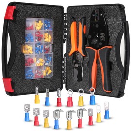 WMT Crimping Tool and Wire Stripper Kit with 230PCS Wire End Ferrules,Multifunction Self-adjustable Ratchet Crimper Tool Set for Electrical Wire Connectors AWG 20-10