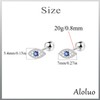 Aloluo 20G Tiny Evil Eye Stud Earrings for Women Silver