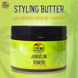 Rosemary Hair Styling Gel - 12 fl oz - with Castor Oil for Strong, Damage-Preventing Hair Locks - Nourishing and Promote Hair Growth by Jamaican Amber