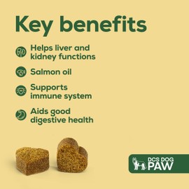 DCS DOG PAW Liver & Kidney Supplement Dog Detox Chews, Complex Support with High Level Silactive Milk Thistle Extract for Dogs Health, 120 Vitamin Bites for Small or Large Dogs (Large)