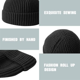EODKSE Mens Winter Hat, Warm Knitted Cuffed Hat, Soft and Stretchy, Thick Lined, Unisex Design, Men and Women, 1 Piece