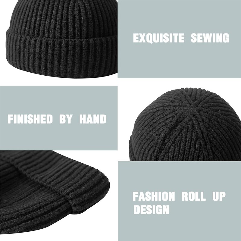 EODKSE Mens Winter Hat, Warm Knitted Cuffed Hat, Soft and