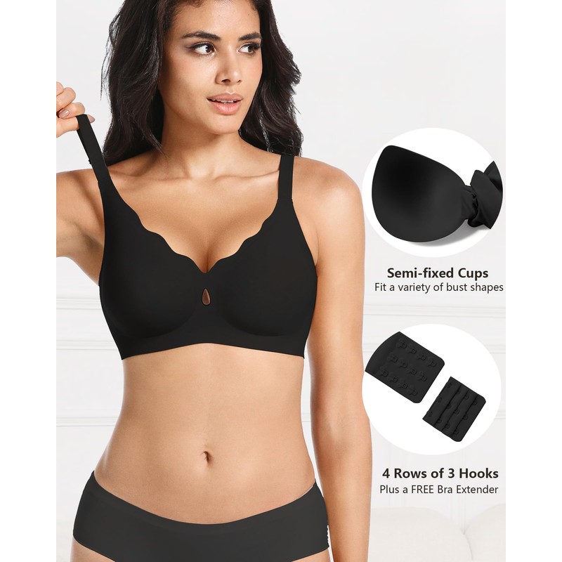 Gailife Wireless Bras for Women No Underwire Wave Push Up