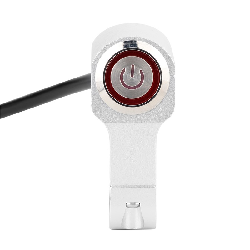 Handlebar Headlight Switch Aluminium Alloy with Red LED Indicator Light