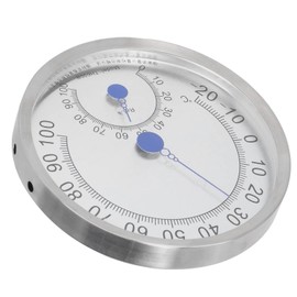 Stainless Steel Round Thermometer Outdoor Thermometer Hygrometer Waterproof Large Weather Thermometer (with Bracket) (Without Support)