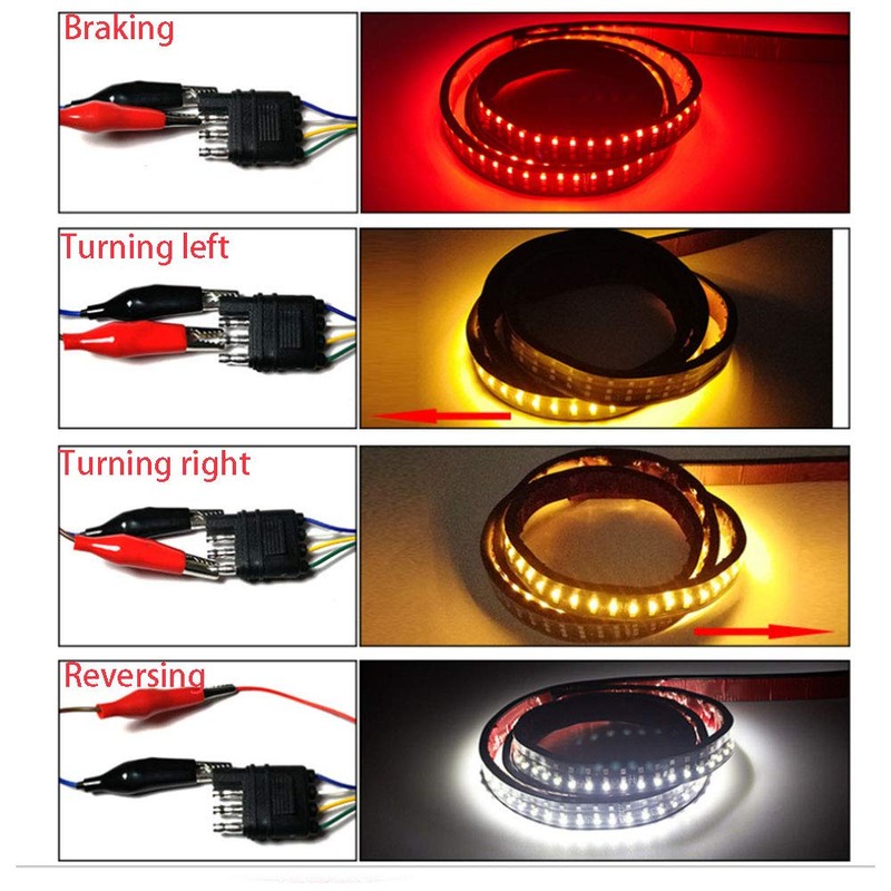 TOTMOX LED Tailgate Light Bar, 60" Triple Row LED Truck