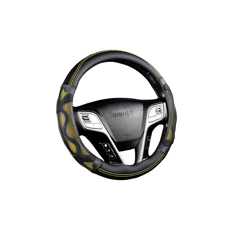 Iwantit® Steering Wheel Cover with 3D Honeycomb Anti-Slip Design and