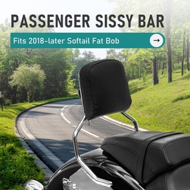 MoKitDora Detachable Backrest Sissy Bar Upright with Pad for 2018-later Softail Fat Bob 114 FXFB FXFBS models, Chrome