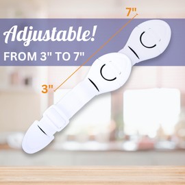 Mommy’s Helper Adjustable Appliance Lok | Baby Safety Locks, Child Proof Appliances, Drawers, Toilet Seats, Trash Can, Fridge, Oven and More | Strong Adhesive with Adjustable Strap (2-Pack) (White)