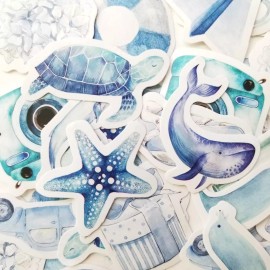Unbranded 40PCS Cute Blue Assorted Stickers - Stationery Scrapbooking Planner Diary