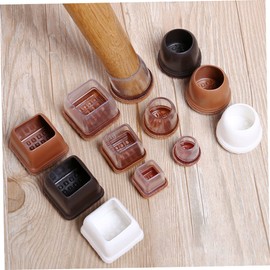 TEHAUX 8Pcs Transparent Chair Leg Floor Protectors TPE Covers for Hardwood Floors Table Foot Pads Non Slip Durable Furniture Feet Caps for Dining Kitchen Bar Stools