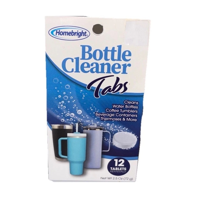 Homebright Bottle Cleaner Tablets 1pk 12pcs Cleans Water Bottles,Coffee