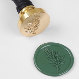 UNIQOOO Rosemary Botanical Twig Green Plants Wax Seal Stamp for Wedding, Great for Cards Envelopes, Invitations, Wine Packages, Snail Mails, Letter Sealing, Gift Ideas for Bride, Friend, Lover