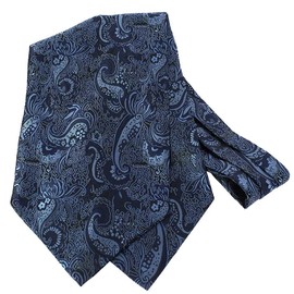 Ascot scarf silk Leonard - blue - Clj Charles Le Jeune