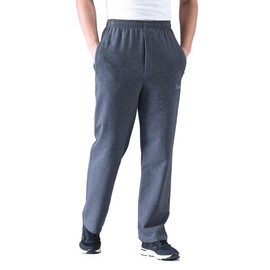 Zoulee Men's Casual Cotton Jogger Sweatpants Zipper Front Pants Medium Thick Dark Grey 2XL