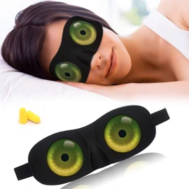 Eye Sleep Mask Funny Blindfold for Women Men Kid, Upgraded 3D Contoured 100% Blackout Sleeping Mask with Adjustable Strap, Soft Night Blindfold for Travel Naps Shift Works Games