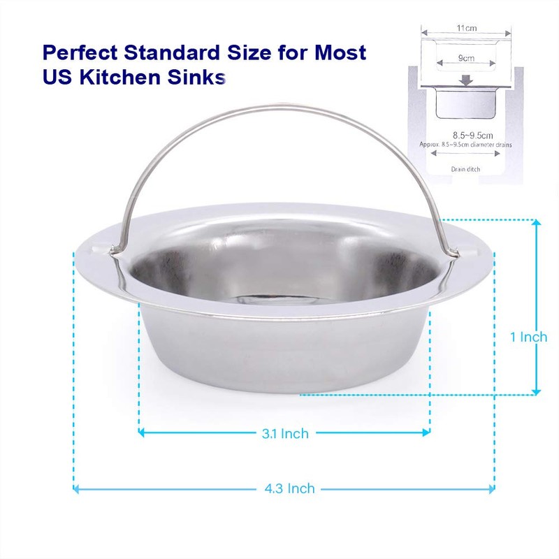 Noridez 2 Pack Upgrade Kitchen Sink Strainer with Handle, Premium