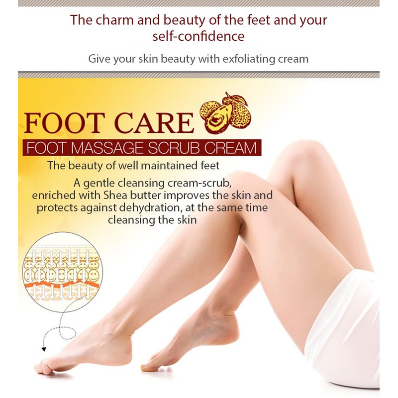 BIOAQUA Foot Care Herbal Massage Scrub-Exfoliating Cream Cleansing Delicate Feet